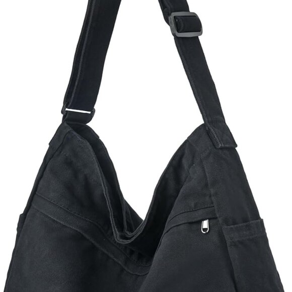 Elegant Canvas Tote Hobo Bag with Adjustable Strap - Ideal for Daily Essentials - Picture 1 of 6